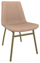 May Side Chair, Petal Paloma Leather, Brass Powder Coat