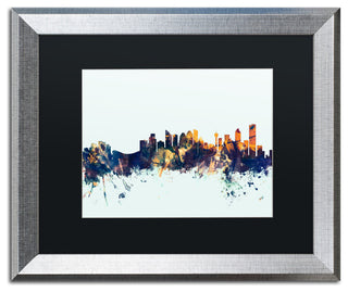 Michael Tompsett 'Calgary Canada Skyline Blue' Matted Framed Art, 16x20