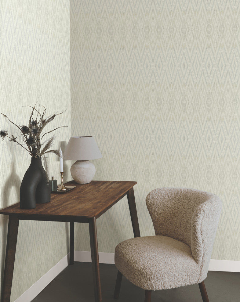 Blue & Neutral Diamond Marquise Wallpaper