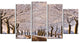 Trees And Road in White Winter, Landscape Canvas Art Print, 60"x32", 5 Panels