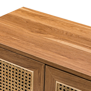 Alternate white background close-up: wood top surface detail.