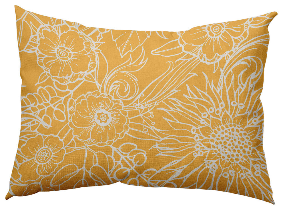 14" x 20" Zentangle Decorative Indoor Pillow, Egg Yolk