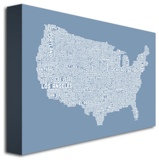 'US City Map XII' Canvas Art by Michael Tompsett