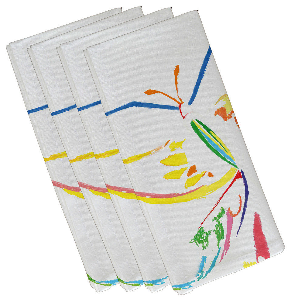 Polyester Decorative Napkin, Butterfly, Purple, Set of 4