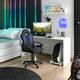 Techni Mobili Kid''s Gaming and Student Racer Chair With Wheels, Blue