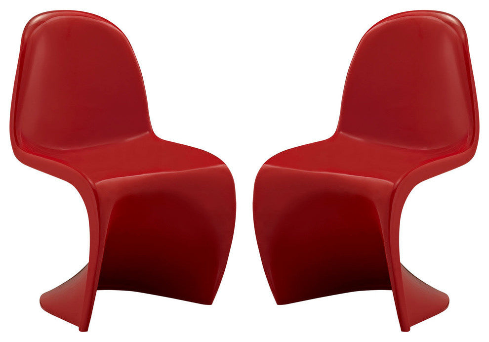 Modern Contemporary Living Room Kids Chair Set of 2 Red