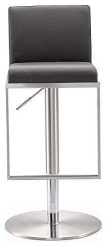 Amalfi Grey Stainless Steel Adjustable Barstool - Grey