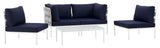 Harmony 5-Piece Outdoor Patio Aluminum Sectional Sofa Set