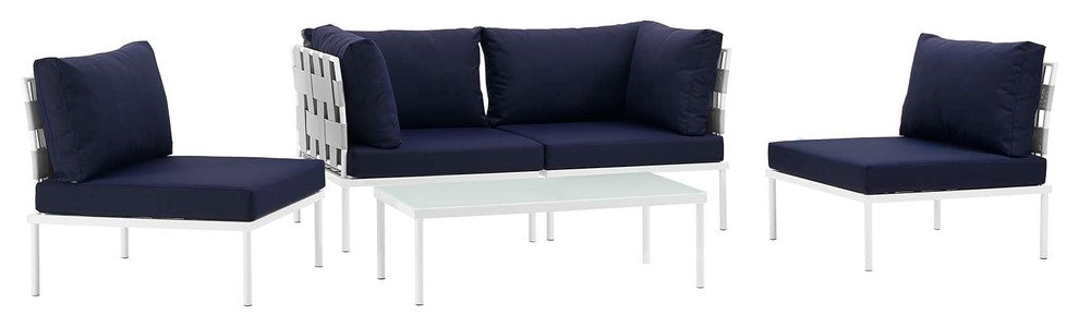 Harmony 5-Piece Outdoor Patio Aluminum Sectional Sofa Set