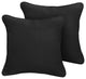 Sunbrella Canvas Black Outdoor Corded Pillows, Set of 2, 24x24