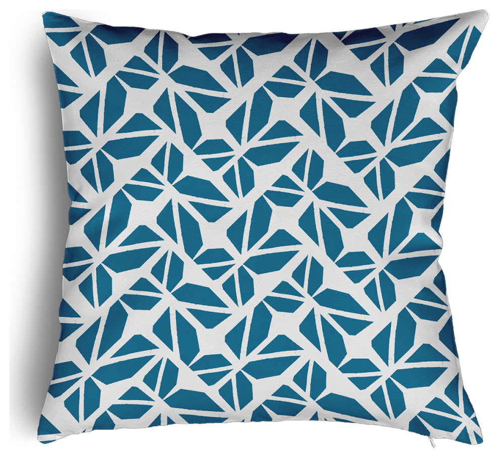Kaleidoscope Graffiti Accent Pillow With Removable Insert, Unreal Teal, 16"x16"