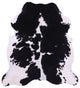 6' 7" X 6' 1" Black and White Natural Cowhide Rug C2292