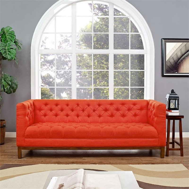 Panache Upholstered Fabric Sofa, Atomic Red