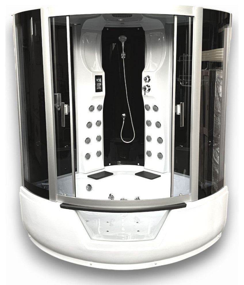 Whirlpool Corner Bathtub Shower 59.05" x 59.05" with Heater - Montecarlo