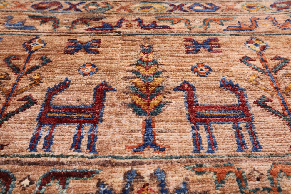 Persian Gabbeh Tribal Handmade Wool Rug 5' 7" X 8' 5" Q9975