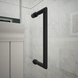 Unidoor Plus 44 1/2 - 45"Wx72"H Frameless Hinged Shower Door, Satin Black