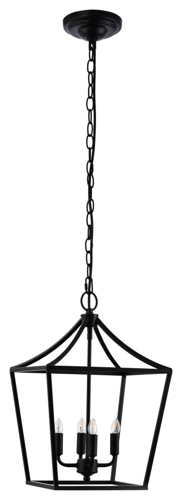 Lazzur Iton 4 Light 12" Matte Black Pendant