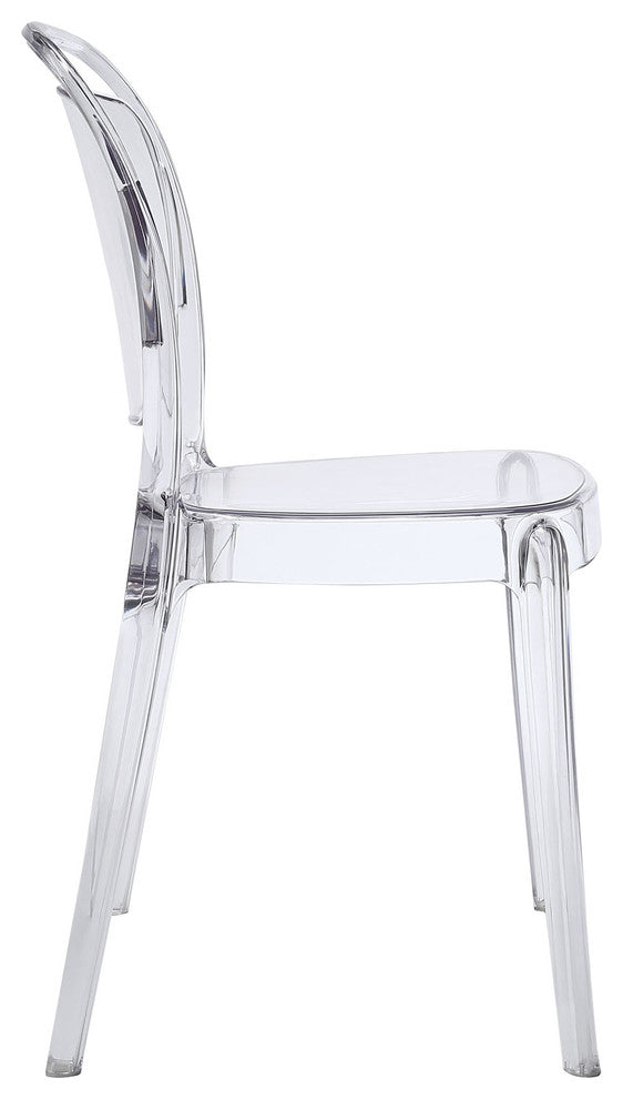 Modern Contemporary Kitchen Dining Side Chair Clear, Outdoor or Indoor
