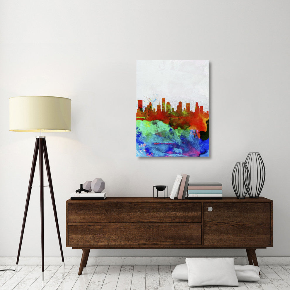 "Houston Watercolor Skyline" Fine Art Print