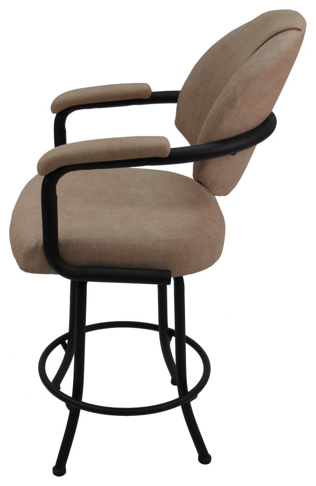 M-70 Swivel Bar Stool Metal Frame Counter 26", 30" Extra Tall 34", Basin Beige and Black, 34"