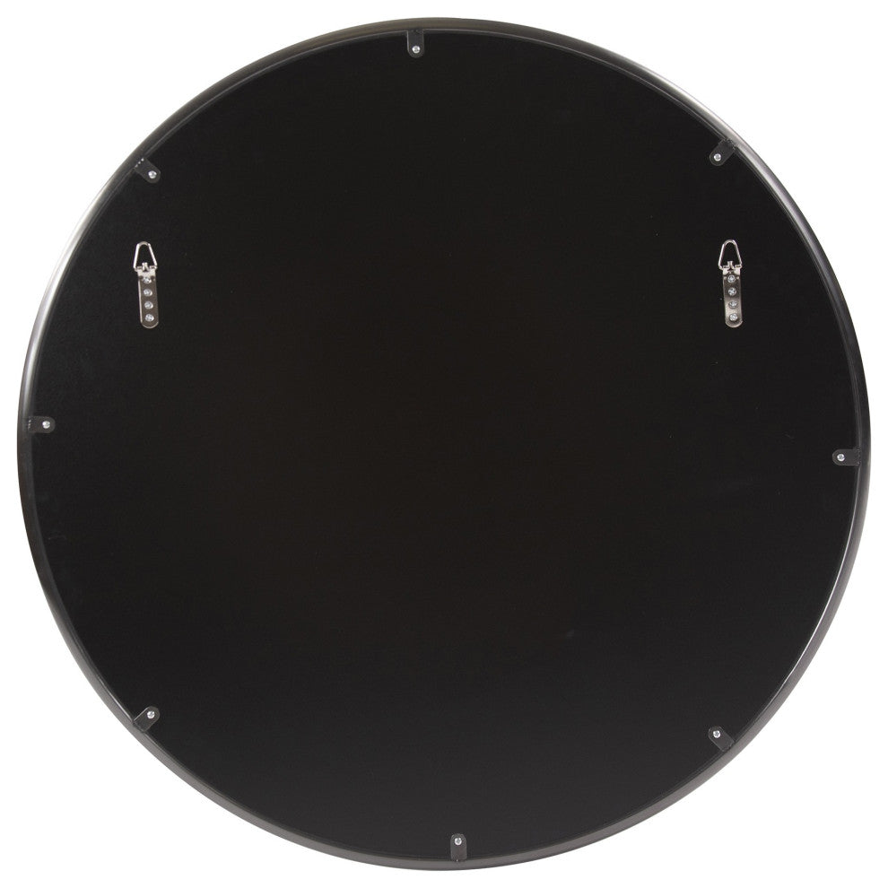 32' Brushed Titanium Round Wall Mirror