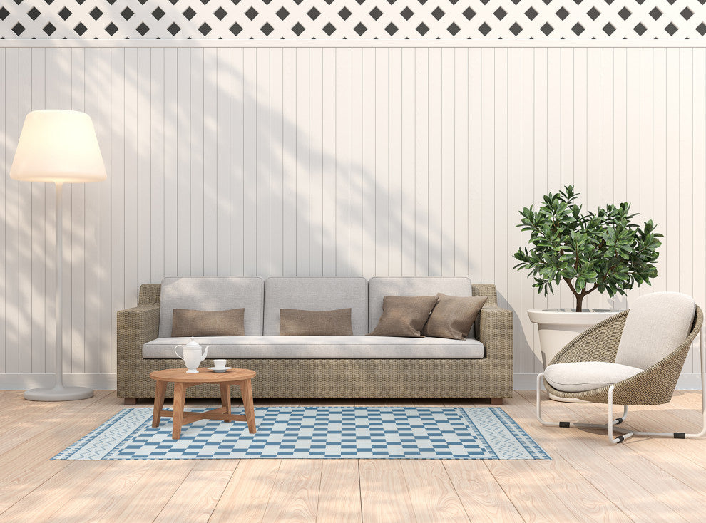 Cross and Squares Indoor/Outdoor Rug