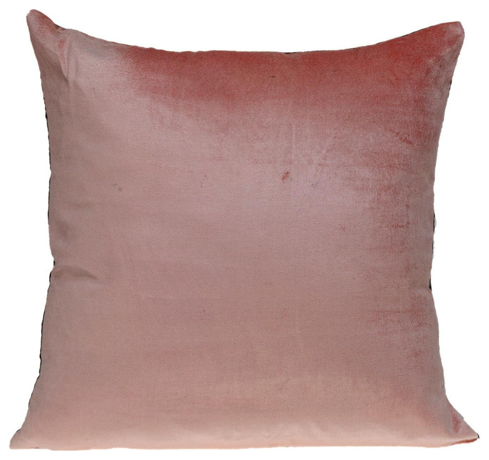 Dark Gray and Pink Dual Solid Color Reversible Throw Pillow