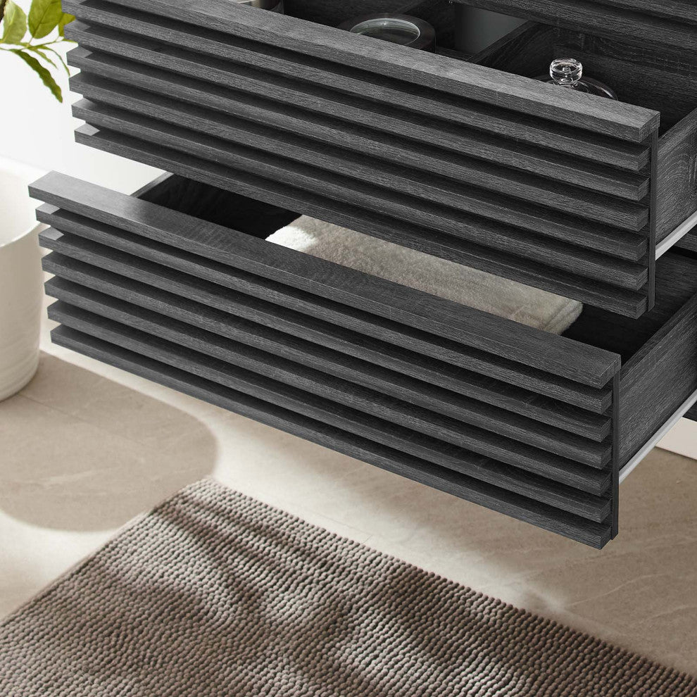 Render 30" Wall-Mount Bathroom Vanity, Charcoal