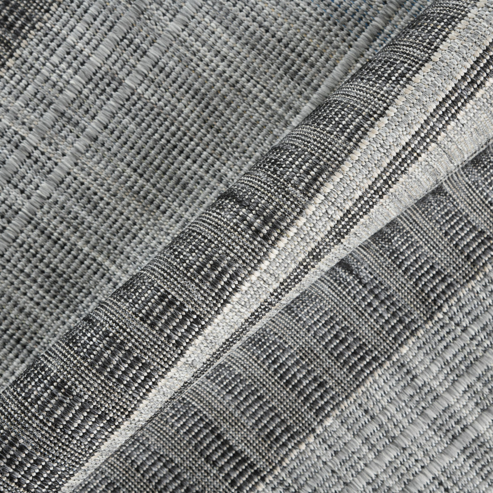 Maryland Blessy Indoor/Outdoor Area Rug, Gray, 6'6" x 9'10", Striped