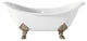 Cheviot Products Regency Cast Iron Tub W/ Lion and Faucet Holes, Brushed Nickel