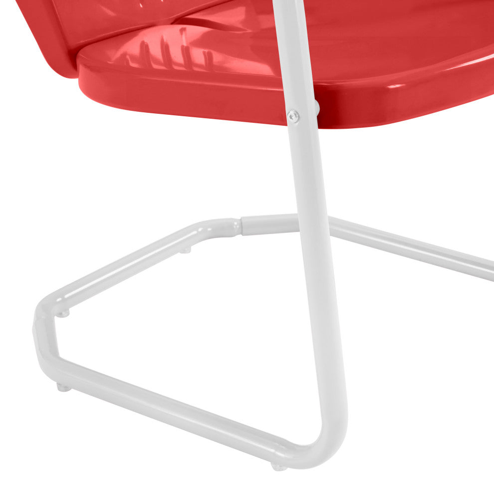 Griffith 3-Piece Outdoor Bistro Set, Bright Red Gloss