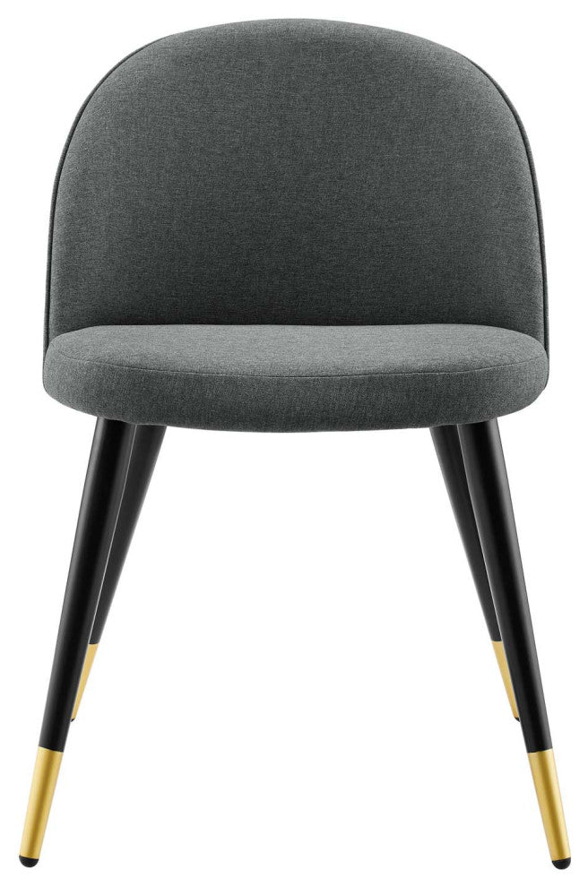 Cordial Upholstered Fabric Dining Chairs Set of 2, Gray