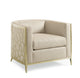 Ice Breaker, Barrel Back Club Chair With Gold Frame