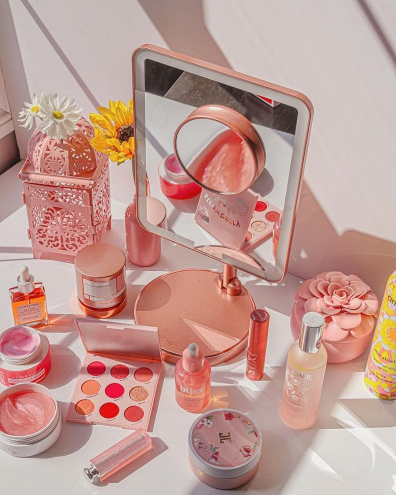 Royale Petit Makeup Mirror, Smart Touch With LED Lights, Rose Gold