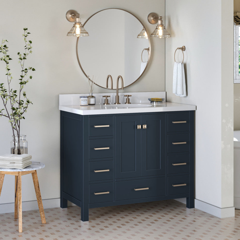 ARIEL Cambridge 42" Single Sink Bathroom Vanity Base Midnight Blue