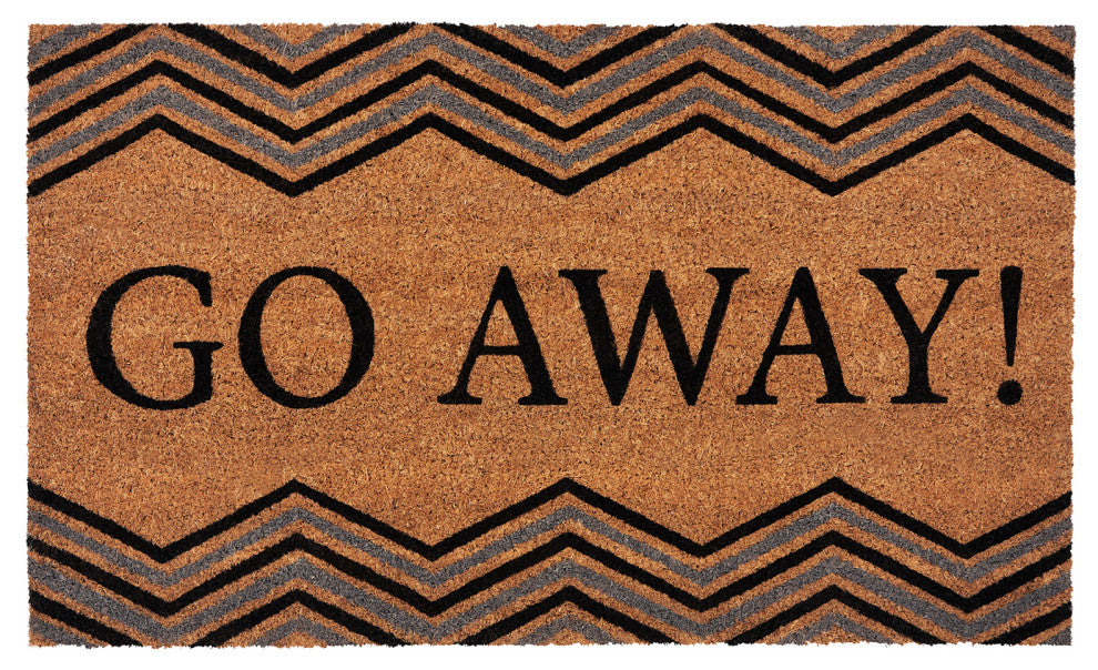 Achim Home Furnishings Printed Coir Mat 18" L x 30" W Rectangle Go Away