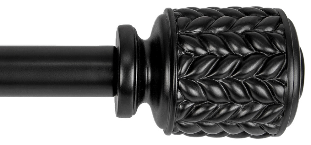 UTOPIA ALLEY 3/4 Inch Curtain Rod - Curtain Rods For Windows, Black, 28"-48"