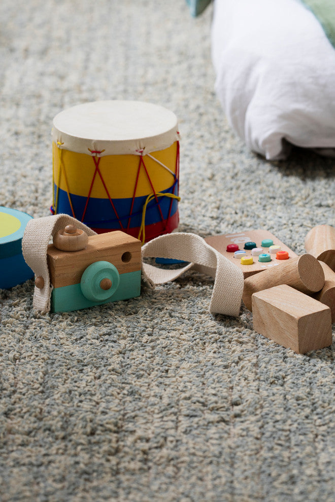 Reversible washable rug Twin Vintage Blue