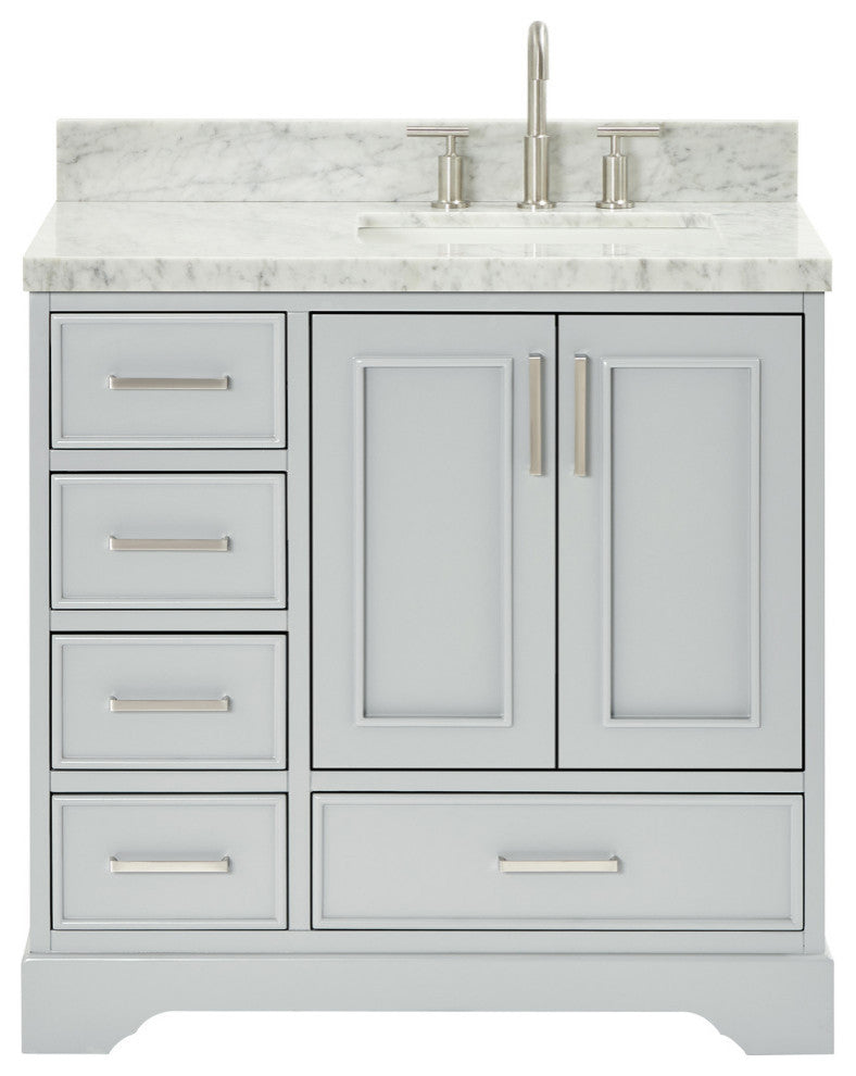 Ariel Stafford 37" Single Right Offset Rectangle Sink Bathroom Vanity