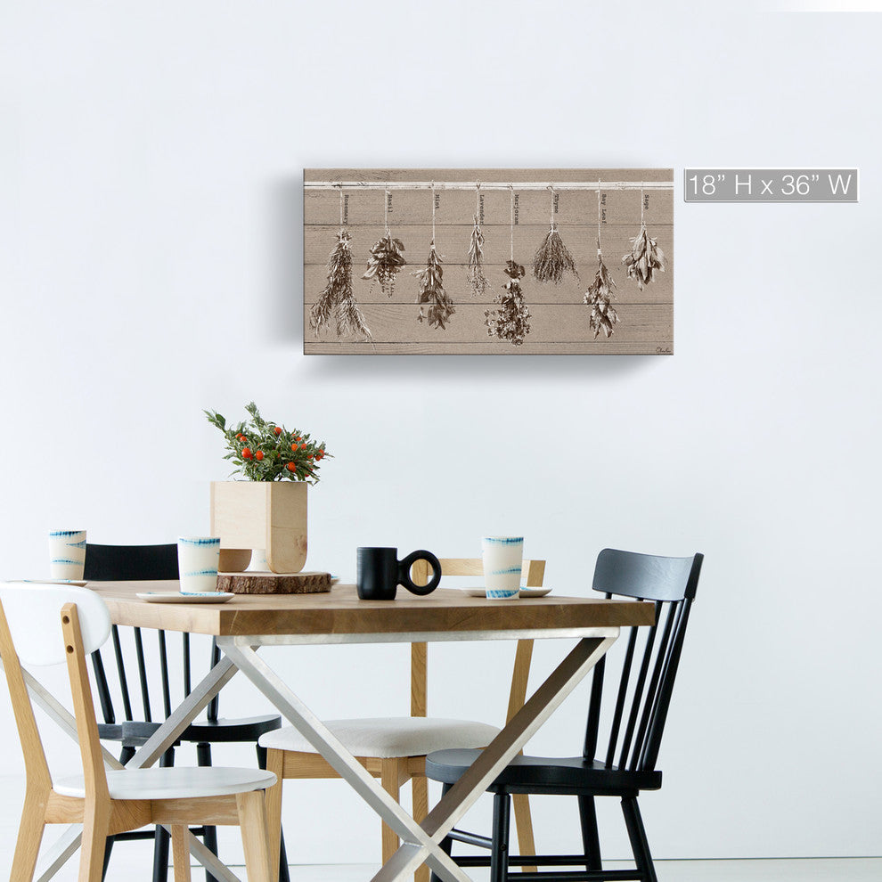 Herbs Wrapped Canvas Botanical Kitchen Wall Art