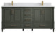 Aberdeen 72 Double Sink Bath Vanity Pewter Green 15" Cove Edge Empira Quartz