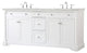 Elegant Decor Clarence 72" Solid Wood and Metal Double Bathroom Vanity in White