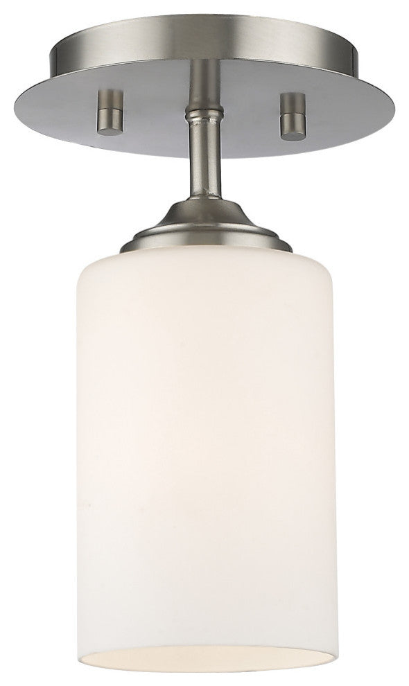 Bordeaux 1 Light Flush Mount in Brushed Nickel