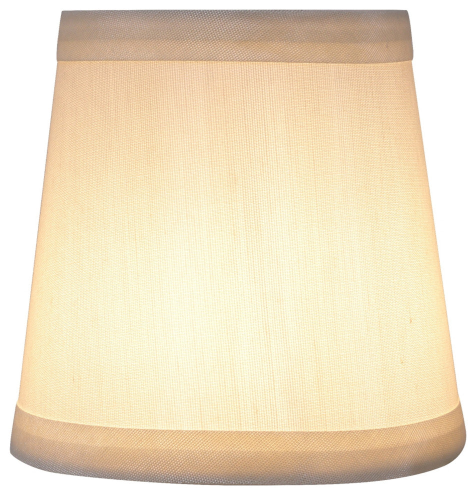 32712-2 Small Hardback Empire Chandelier Clip On Lamp Shade Off White 3"x4"x4"