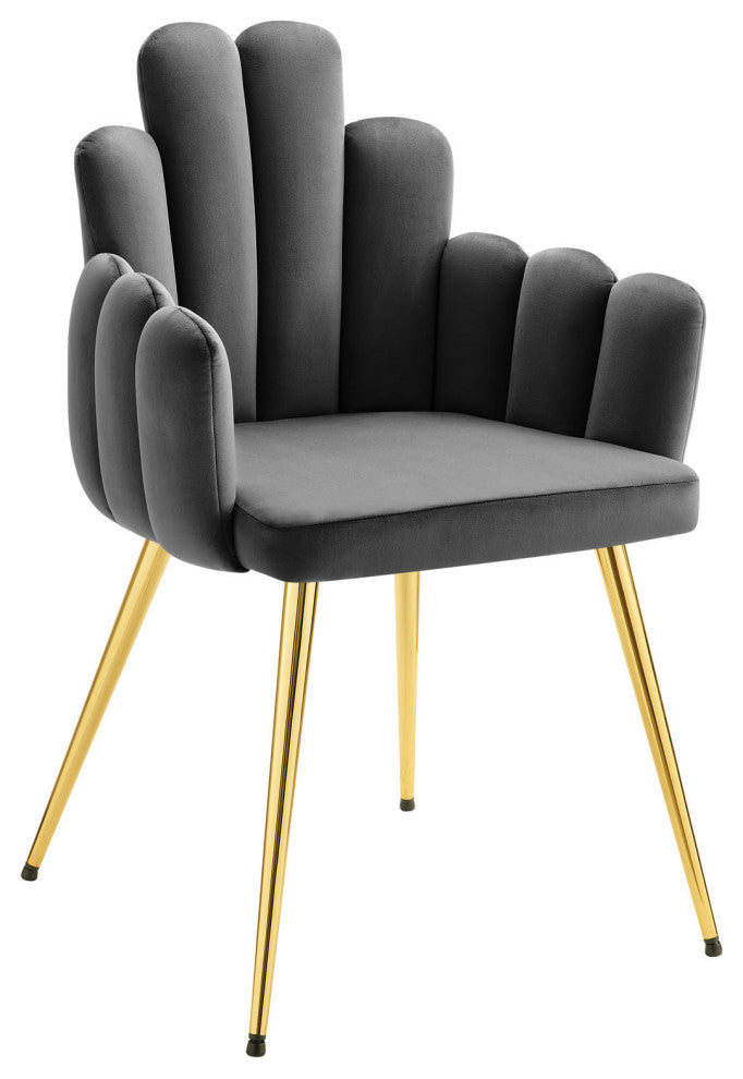 Viceroy Performance Velvet Dining Chair Set of 2, Gold Gray