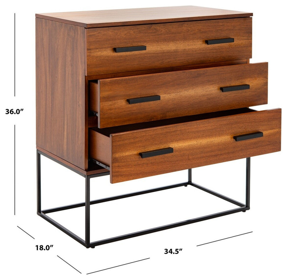 Safavieh Marquise 3 Drawer Chest, Brown