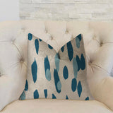 Bosky Willow Blue and White Luxury Throw Pillow, 24"x24"