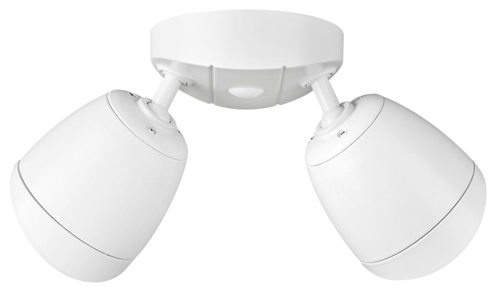 2 Light 4.3 in. Matte White Flood Light