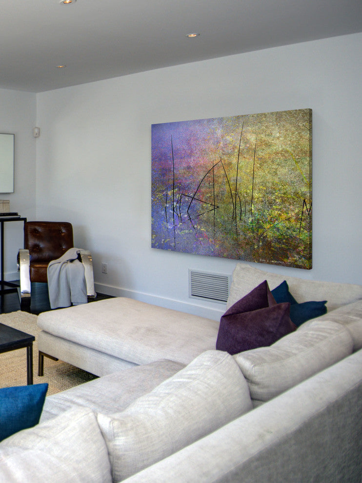 "Pond Surface" Painting Print on Canvas by Chris Vest