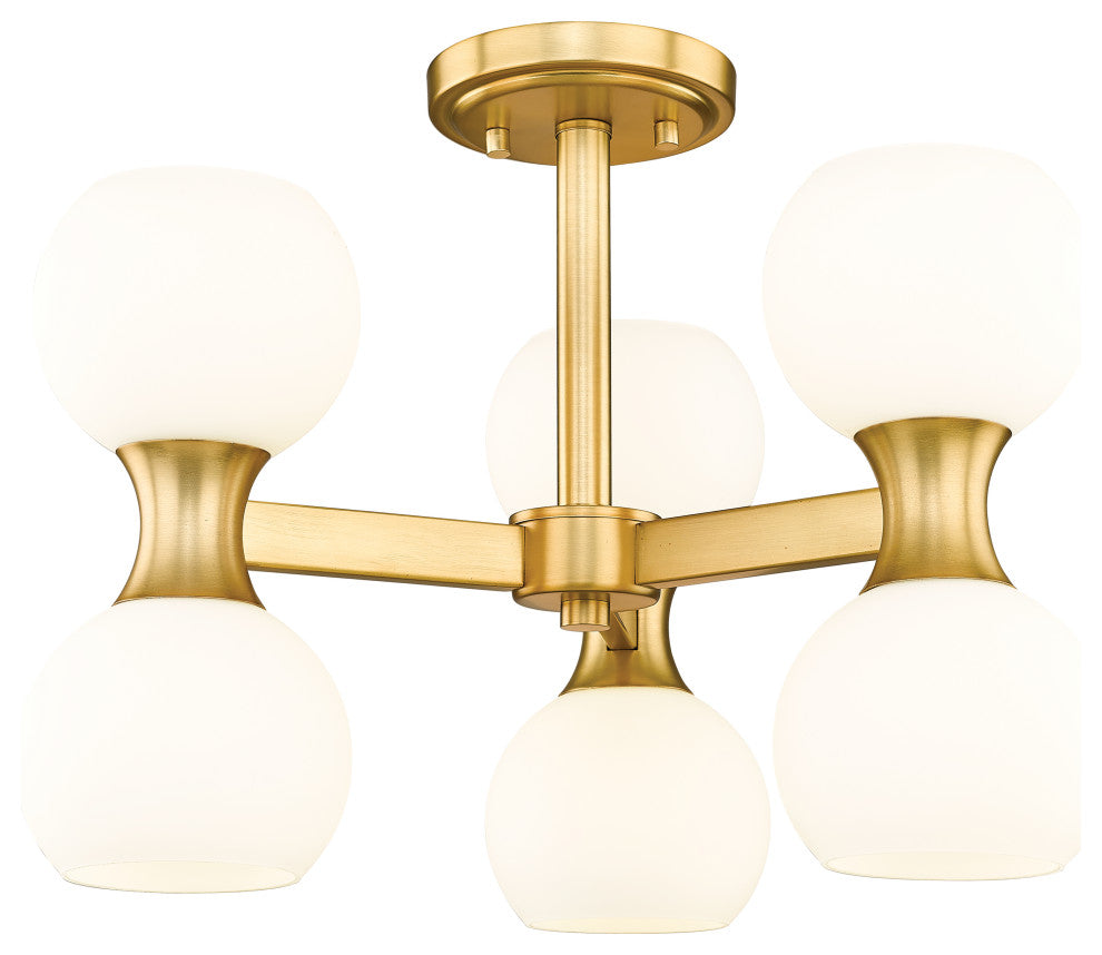 Z-LITE 6-Light Semi Flush, Modern Gold